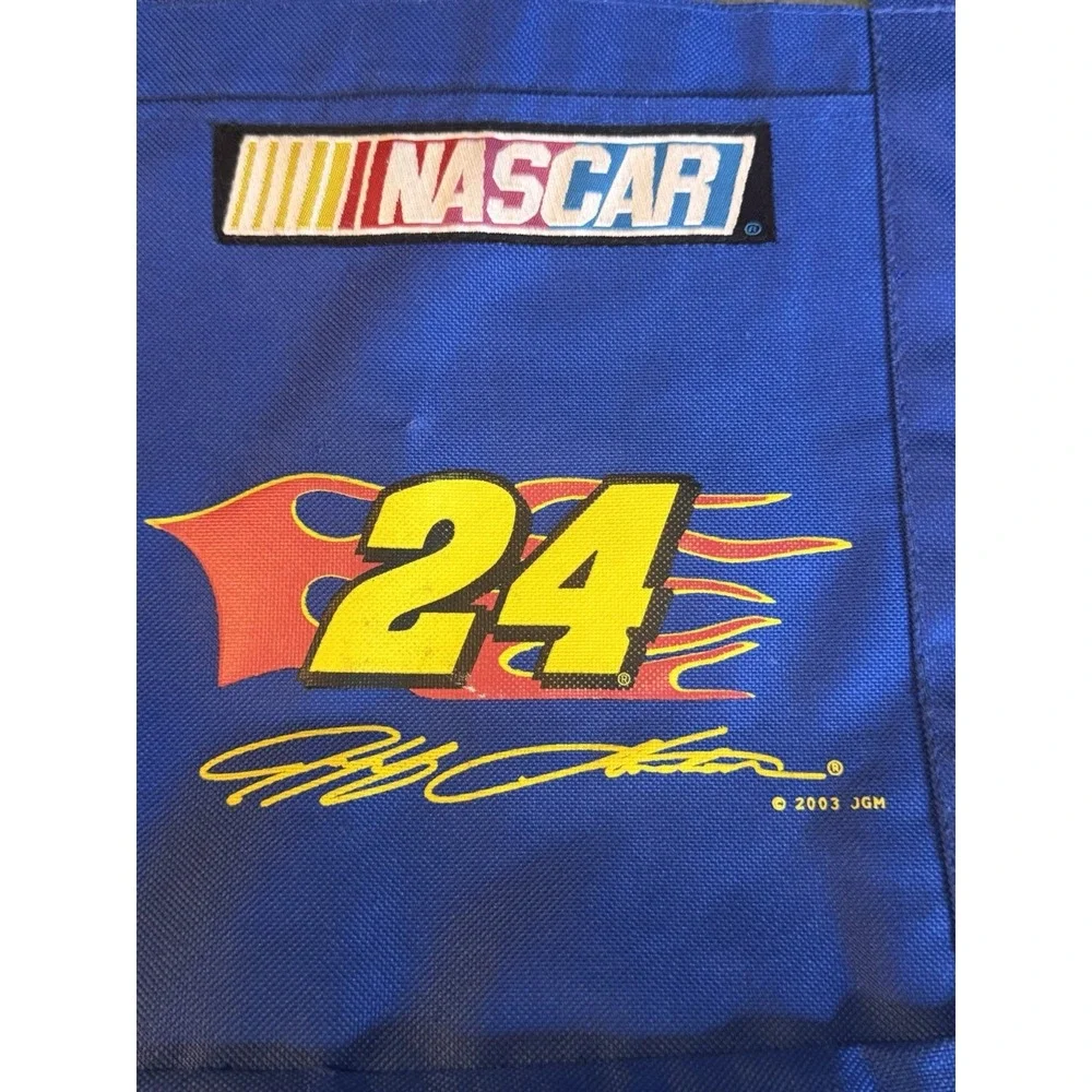Vintage‎ NASCAR Jeff Gordon #24 Tote Bag Blue Canvas 2003 Flame Logo 19x11.5